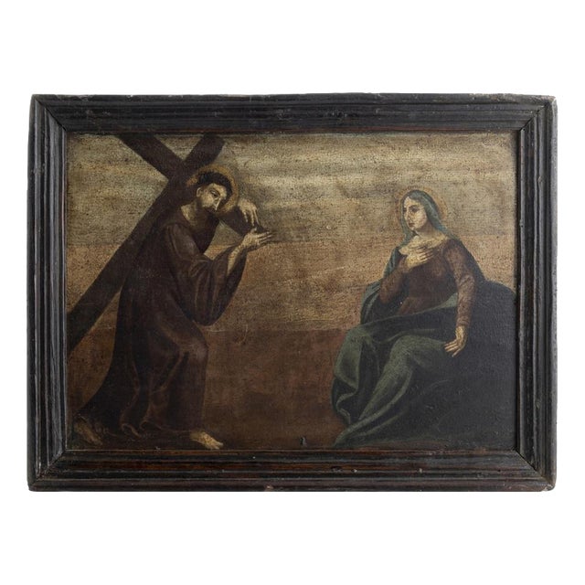 Portuguese School Artist, Religious Scene, 17th Century, Oil Painting For Sale