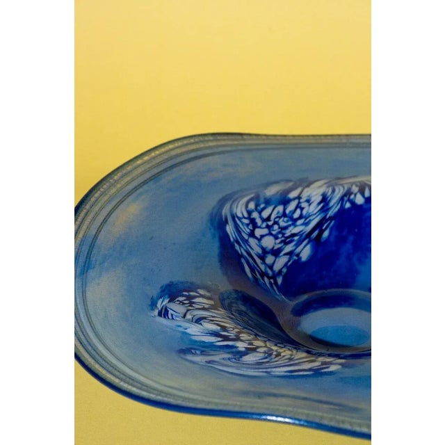 1970s Mid-Century Vintage Blown Glass Wavy Abstract Bowl For Sale - Image 5 of 11