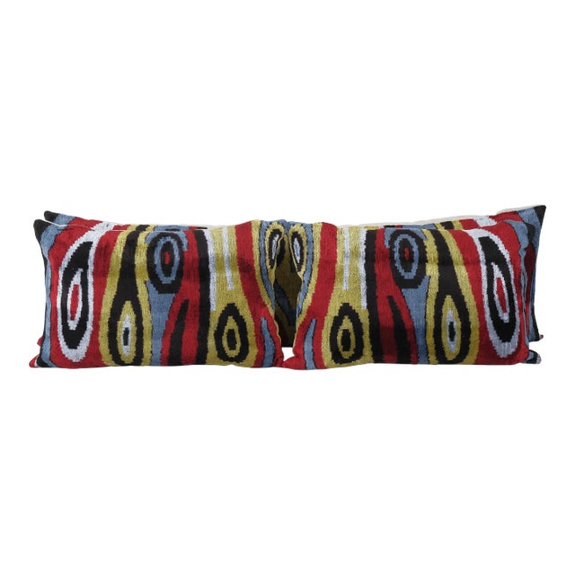 Ikat Colorful Pillow Cover - Set of Three For Sale