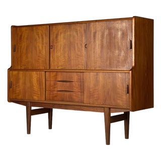 Tall Danish Teak Sideboard, 1960s For Sale