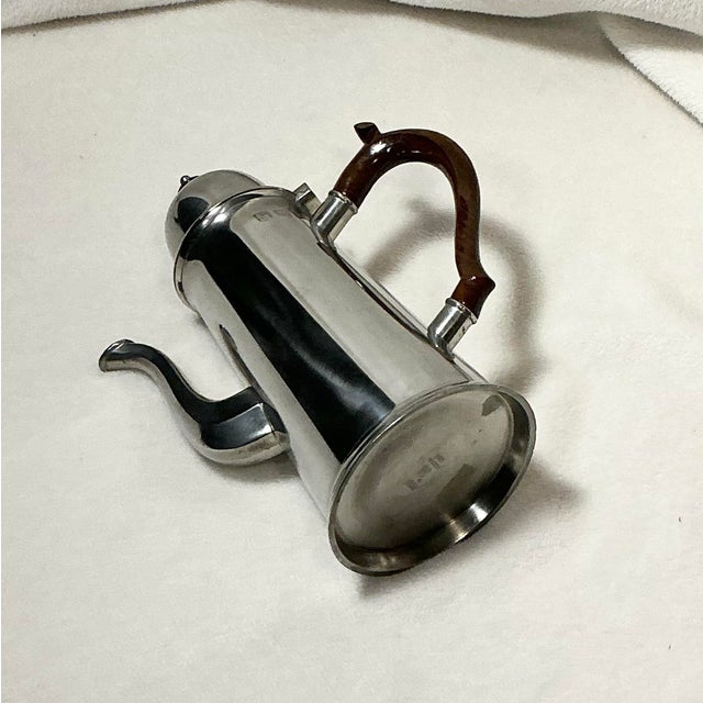 Vintage John Somers Brazil Pewter Hot Water Milk Tea Pot - Polished For Sale In Greenville, SC - Image 6 of 12