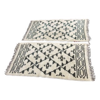 Moroccan Handmade Wool Rugs, Set of 2 For Sale