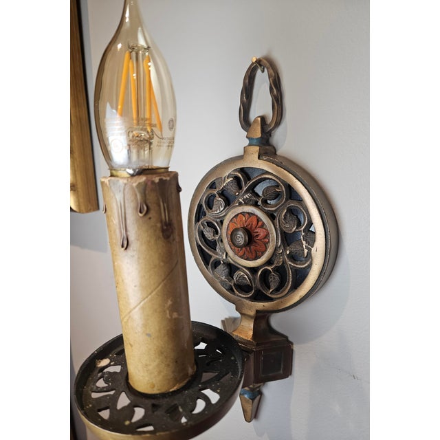 1920s Moe -Bridges Tudor Wall Sconces - a Pair For Sale In Charlotte - Image 6 of 15