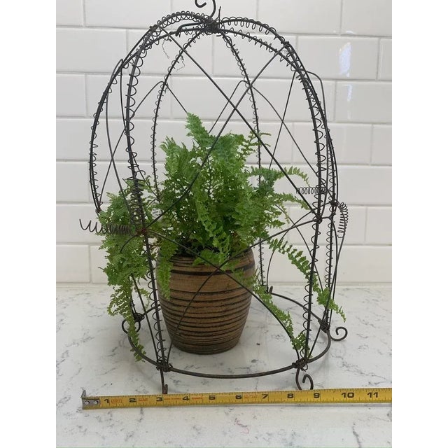 Gray Antique French Wire Cloche For Sale - Image 8 of 12