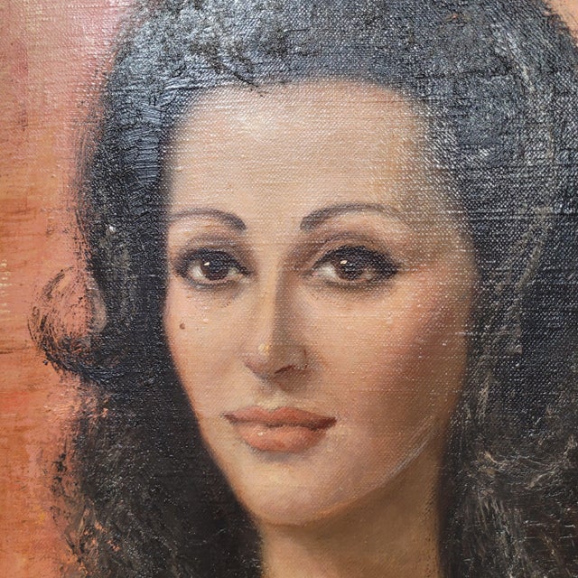 José Luis Benito Rementeria, Portrait of Doña Teresa Molero, 1973, Oil on Canvas For Sale - Image 6 of 13