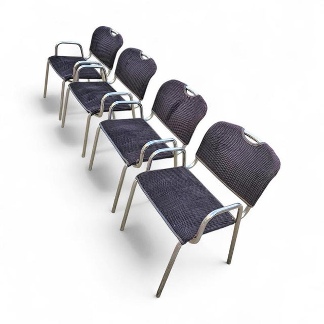 Black Upholstery Castiglietta Dining Chairs by Castiglioni for Zanotta, Italy, 1960s, Set of 4 For Sale - Image 10 of 18