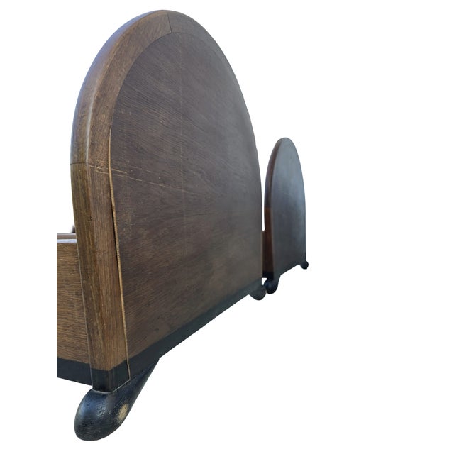 Amsterdamse School Oak Twin Beds by Willem Penaat for Metz & Co., Netherlands, 1920s, Set of 2 For Sale - Image 4 of 9