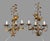 Pair of 29” Vintage Italian 3 Light Candelabra Wall Sconces W Prisms & Figural Cherubs For Sale - Image 6 of 9