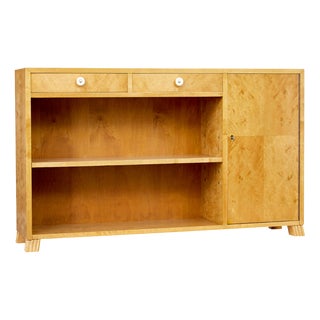 Mid-Century Swedish Birch Low Open Bookcase, 1950 For Sale