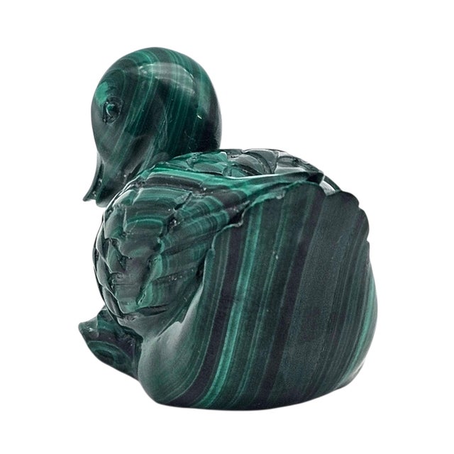 Late 20th Century Hand-Carved Natural Malachite Duck Figurine For Sale - Image 5 of 12