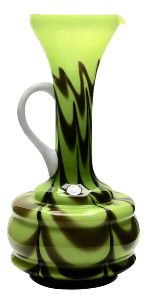 Italian Opalescent Green and Brown Opaline Pitcher, Florence
