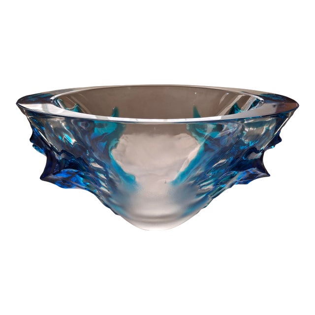 Vintage Lalique “Haiti” Mid-20th Century Tapered Ovoid Vessel For Sale