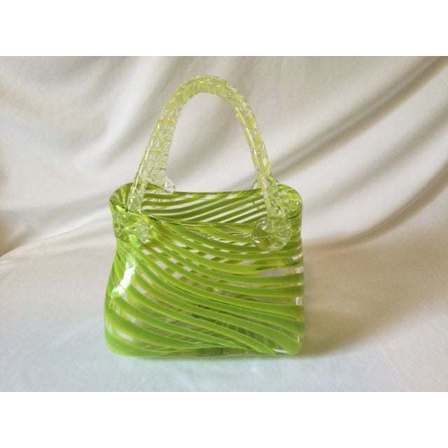 Late 20th Century Vintage Hand Blown Murano Style Purse Vase For Sale - Image 5 of 12