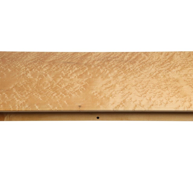 Late 20th Century Signed Custom Bird’s-Eye Maple Console Table With Ebony Exposed Joinery For Sale In San Francisco - Image 6 of 11