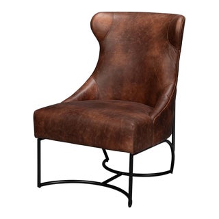 Industrial Leather Lounge Chair For Sale