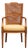 Henredon Furniture Walnut Italian Mediterranean Cane Back Dining Arm Chair For Sale