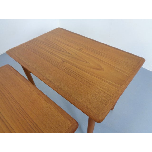 Vintage Teak Nesting Tables by Kai Kristiansen for Skovmand & Andersen, 1960s, Set of 3 For Sale - Image 18 of 18