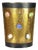 Mid-Century Italian Black Metal Engraved Brass and Ceramic Umbrella Stand, 1950s For Sale