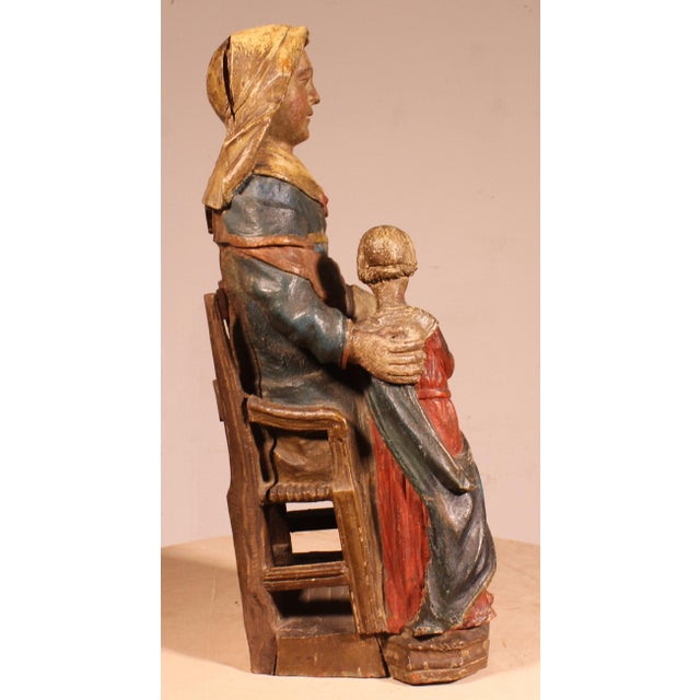 Saint Anne and the Virgin Mary, 18th Century, Polychrome Wood | Chairish