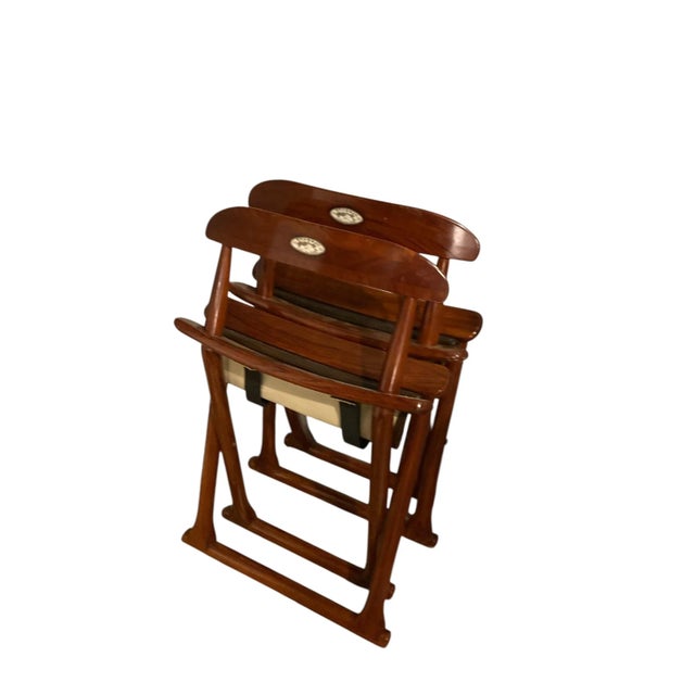 1990s Starbay Bermudes Folding Rosewood Yacht Chairs, 1990, Set of 2 For Sale - Image 5 of 10