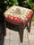 Brown Vintage Louis XVI Style Stool With Needlepoint Monkey For Sale - Image 8 of 9