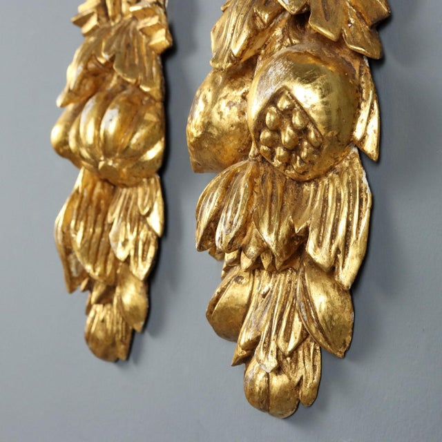 Goldenrod Carved and Gilded Wooden Pilasters, Set of 2 For Sale - Image 8 of 12