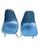 1960s Vintage Mid-Century Modern Blue Fiberglass Shell Chairs, Chrome Legs, Set of Four For Sale - Image 5 of 18