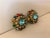 Glass Vintage Mexican Colored Crystal and Petit Point Pearl Cluster Earrings - 2 Pieces For Sale - Image 7 of 8
