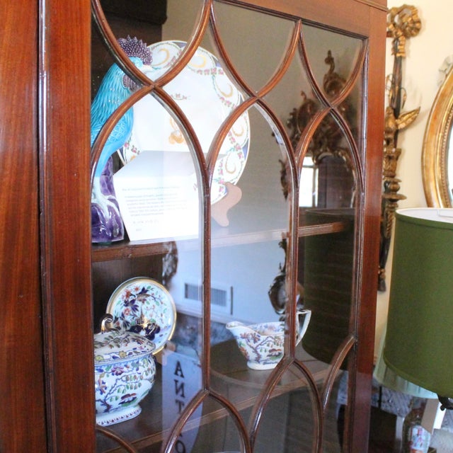 Wood Antique Georgian Period Mahogany Glass Front Bookcase For Sale - Image 7 of 18