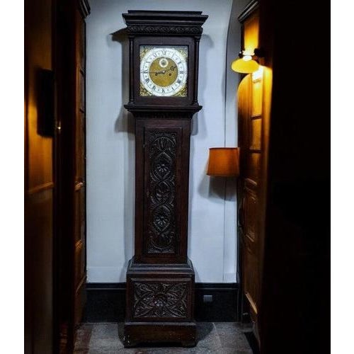 Longcase Clock in Carved Oak For Sale - Image 15 of 15