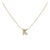 10K Yellow Gold Diamond Accent "K" Initial Bubble Pendant Necklace For Sale