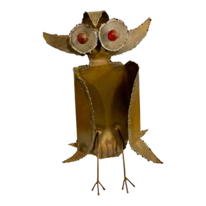 Brutalist Style Copper Owl Statue