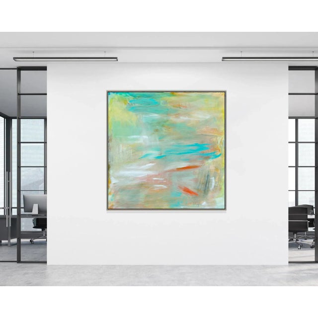 2020s "Koi Pond" by Trixie Pitt Large Abstract Expressionist Coastal Painting For Sale - Image 5 of 12