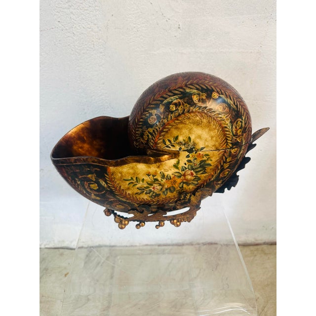 Vintage Decorative Box Shaped Like a Nautilus Shell For Sale - Image 9 of 9