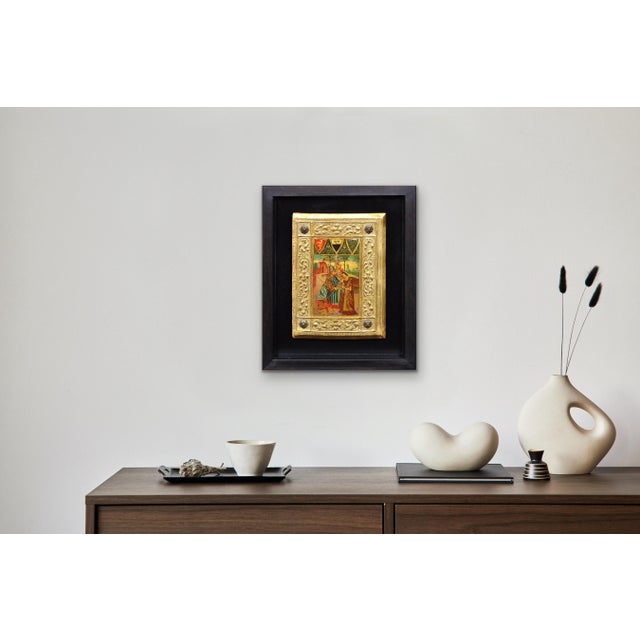 Icilio Federico Joni, Painted Gesso, Gilt and Wood Tavolette Book Cover Binding, 1890s, Oil & Cedar & Gesso For Sale - Image 12 of 18