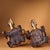 1980s Pair of Gilt & Silvered Bronze Tortoise Crane Longevity Statues For Sale - Image 9 of 10