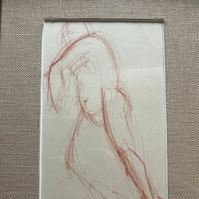 1930’s original abstract male nude drawing for study. Framed. Drawing measures 4x6.5 inside of frame and overall...