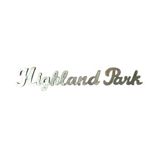 Industrial "Highland Park" Metal Sign For Sale