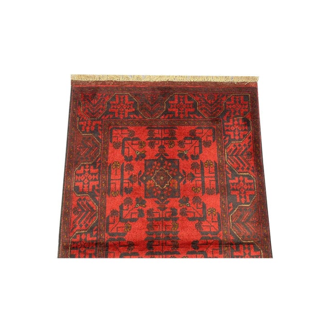 Fine Quality Hand Knotted Afghan Khal Mohammadi Wool Area Runner Rug 9.8 X 2.9 Ft For Sale - Image 9 of 13