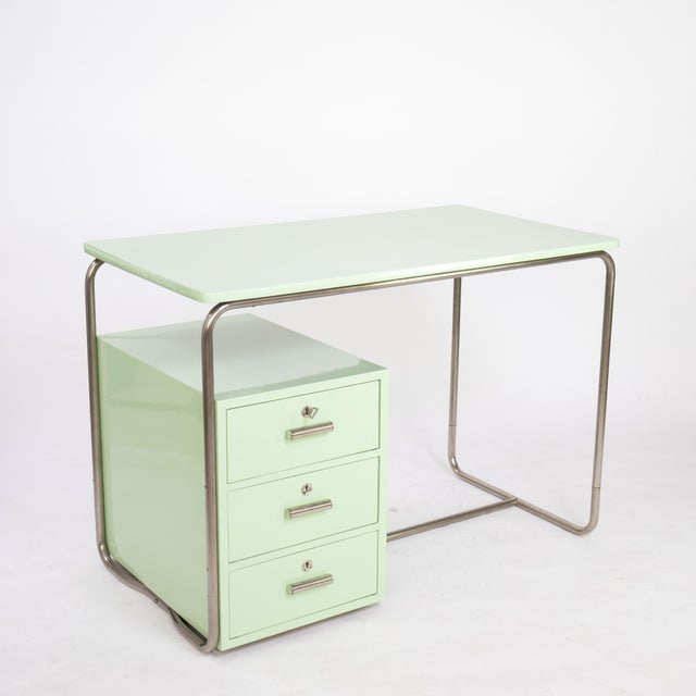 Bauhaus Desk Steel Pipe Chrome Plated Desk, 1930s For Sale - Image 11 of 11