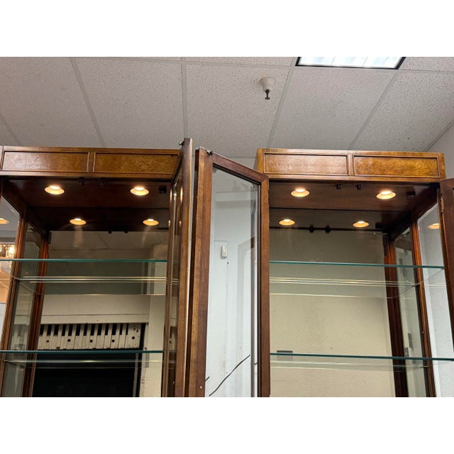 Campaign Style Curio Display Vintage Cabinets, Pair For Sale - Image 12 of 12