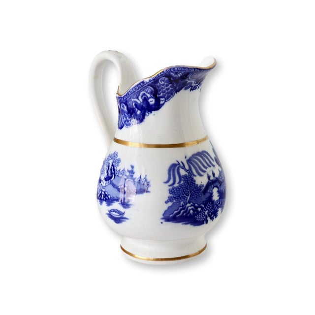 Late 19th Century Antique English Porcelain Willow Small Pitcher For Sale - Image 5 of 6