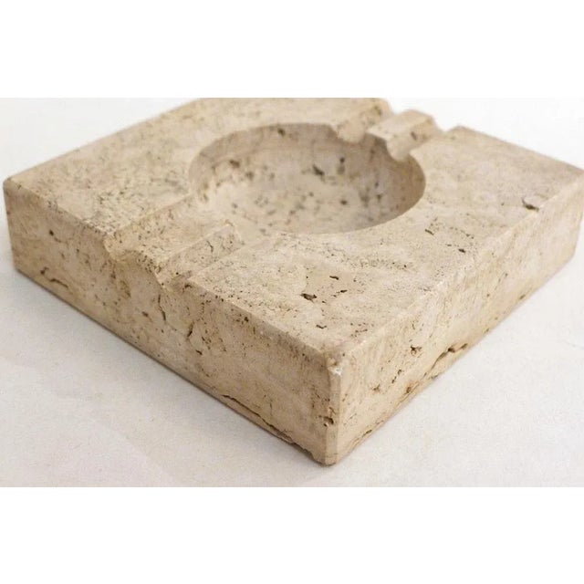 Contemporary Italian Square Travertine Ashtray by Fratelli Mannelli, 1970s For Sale - Image 3 of 10