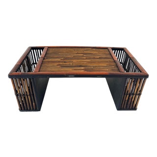 Pencil Reed Rattan Bamboo Breakfast Tray For Sale