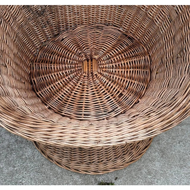 Vintage Wicker Armchair, 1950s For Sale - Image 9 of 11