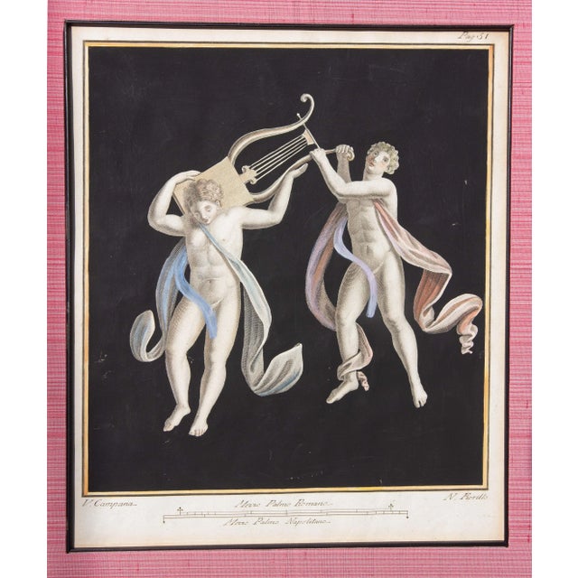 Group of 18th Century Hand Colored Engravings of Herculaneum Frescos by Nicola Fiorillo For Sale - Image 4 of 10