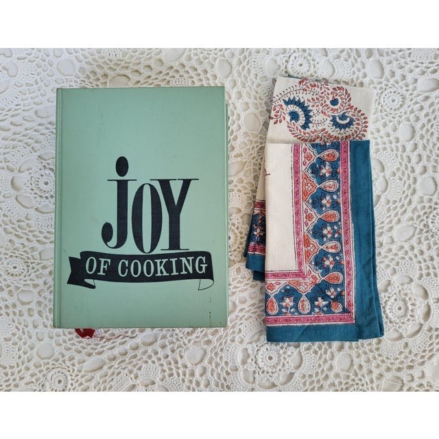 Textile Pink & Turquoise Paisley Indian Block Print Cloth Napkins - Set of 4 For Sale - Image 7 of 8