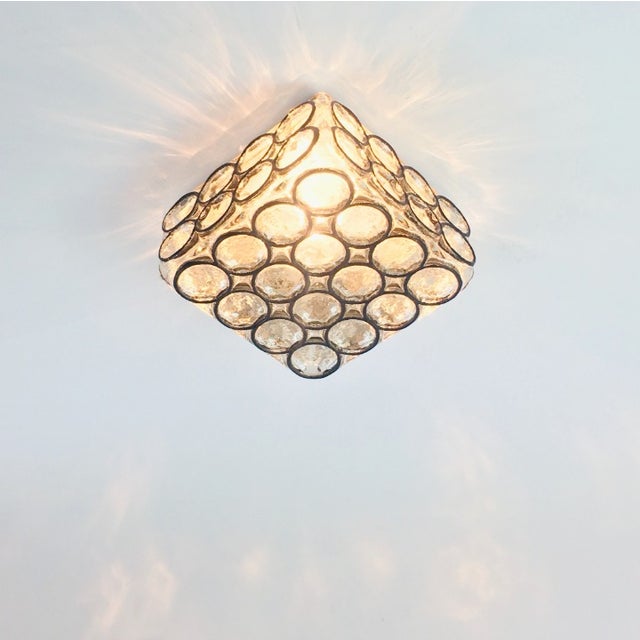 Mid-Century Glass Wall Light or Ceiling Light/Flush Mount From Limburg, Germany, 1960s For Sale - Image 6 of 8