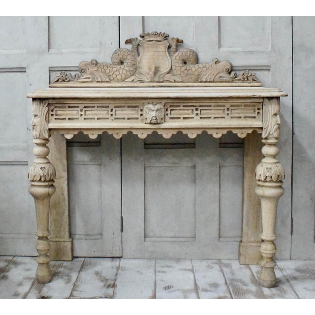 Antique Bleached Oak Green Man Hall Table, 1880s For Sale - Image 13 of 13