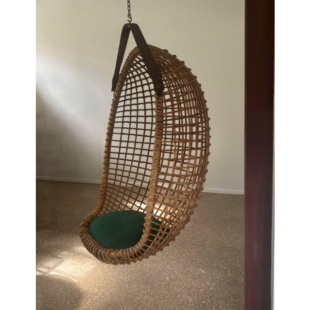 1950s Eureka Hanging Basket Chair by Giovanni Travasa for Bonacina, Italy, 1950s For Sale - Image 5 of 11